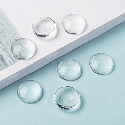 クリアガラスカボション  半円/ドーム  透明  18x5mm&nbsp;X-GGLA-R026-18mm