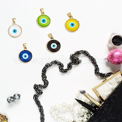 6шт 6 цвета стеклянные подвески KK-DR0001-11