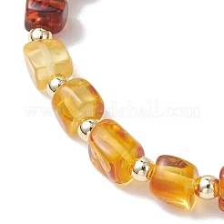 Эластичные браслеты из натуральных янтарных бусин для женщин&nbsp;BJEW-JB13255