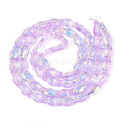 Прозрачность гальванизированные стеклянные бусины нити&nbsp;GLAA-T023-40A-04