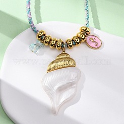 Ожерелья с подвесками из нержавеющей стали 304 NJEW-L465-09G-02