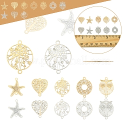 40 шт. 10 стиля стойка покрытие латунь полые соединительные подвески&nbsp;KKC-FS0001-03