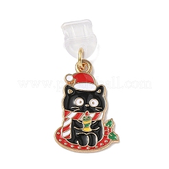 Рождественская тема сплав эмаль подвеска мобильный ремешок HJEW-JM03452