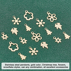 120 шт. 6 стильных рождественских подвески из нержавеющей стали 201&nbsp;STAS-UN0028-08