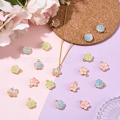20 Stück 4 Farben Legierung Glas Charms&nbsp;FIND-YW0012-41
