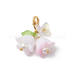 5шт. Акриловая подвеска в виде цветка-бабочки HJEW-JM02941