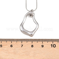 Ожерелья из круглой цепи-змейки с подвеской неправильной формы из нержавеющей стали 304 для женщин&nbsp;NJEW-G188-01P