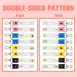 Брелок для ключей из искусственной кожи и хлопка с именным маркером AJEW-WH0514-011