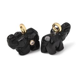 Geschnitzte Anhänger aus natürlichem Obsidian&nbsp;G-H357-01G-12