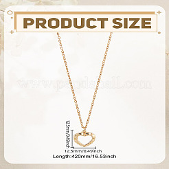 1 шт. ожерелье из нержавеющей стали с подвеской в виде сердца из натуральной ракушки для женщин&nbsp;NJEW-LP0007-02G