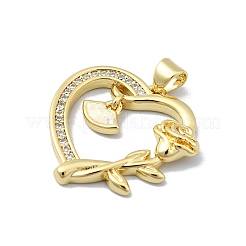 Латунные микропаве прозрачные подвески с фианитом&nbsp;KK-A221-27B-G