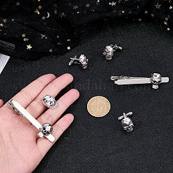 Ensembles de boutons de manchette et de pinces à cravate en alliage&nbsp;AJEW-WH0886-09A
