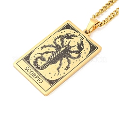 Ожерелья с подвесками Таро из нержавеющей стали 304 NJEW-A026-01G-08