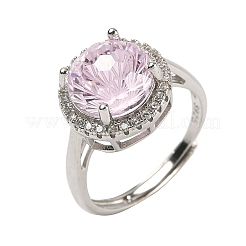 925 серебряное кольцо с кубическим цирконием в микропаве RJEW-B134-01A-02