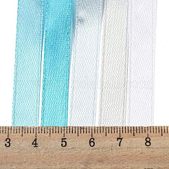 10m 5色ポリエステルリボン  ギフト包装用  ダークターコイズ  3/8インチ（10mm）  2m /カラー&nbsp;OCOR-Q026-03G