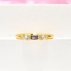 Манжеты из латуни с микро паве кубический цирконий для женщин&nbsp;RJEW-H247-22G