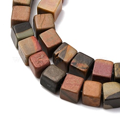 Нити бусин из натурального камня пикассо/полихромной яшмы G-B155-C10-8x8mm