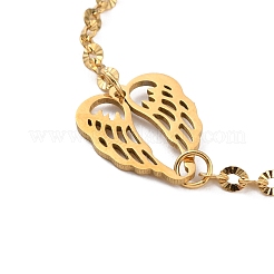 Bracelet de cheville à maillons en acier inoxydable 304 plaqué ionique (IP) avec breloques à billes pour femmes&nbsp;AJEW-G049-02G