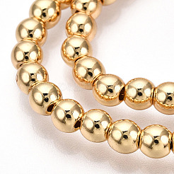 Гальванизировать немагнитных синтетический гематит нитей бисера G-Q466-4mm-04