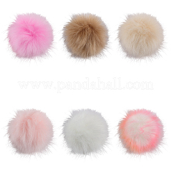 6 Stück 6 Farben weicher Pomponball aus Kunstfuchsfell&nbsp;DIY-SP0004-23A