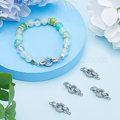 6 шт. латунные застежки с микропаве из прозрачного кубического циркония KK-BBC0011-60