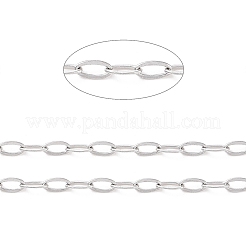 変色しにくい304ステンレススチールアズキチェーン  ハンダ付け  スプールで  ステンレス鋼色  3.5x1.8x0.4mm  約32.81フィート（10m）/ロール&nbsp;CHS-C002-03P-02