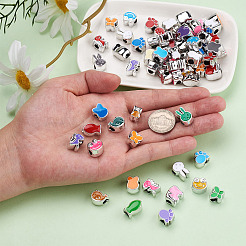 100шт 10 стиля уф-покрытие акриловые европейские бусины&nbsp;OACR-CD0001-03