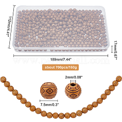 700 pièce de perles acryliques imitation bois&nbsp;SACR-CA0001-10