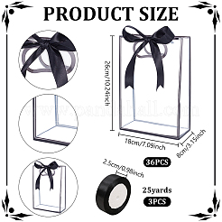 36 шт. прозрачные складные пластиковые подарочные пакеты с ручками-отверстиями&nbsp;ABAG-DR0001-04A