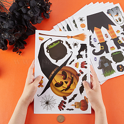 塩ビプラスチック窓ステッカー  ハロウィーン模様  20x30x0.05cm  8枚/セット&nbsp;DIY-WH0304-175C