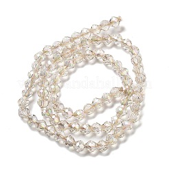 電気メッキガラスビーズセット  多面カット  双円錐形  古いレース  5.5~6x5mm  穴：1.2mm  約78~79個/連  15.35~15.55''（39~39.5センチメートル）&nbsp;GLAA-A014-02H