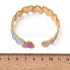 Bracciali rigidi aperti da donna in acciaio inossidabile 304 con cuore smaltato.&nbsp;SA-CBA4992-01A-G
