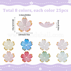 200шт 8 цвета акриловые колпачки для бусин&nbsp;OACR-SC0001-82