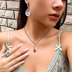 5шт прозрачные стеклянные подвески&nbsp;GLAA-TA0002-84