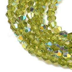 Chapelets de perles en verre transparent électrolytique&nbsp;EGLA-K015-18R