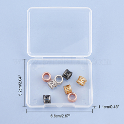 Perle di zirconi cubici trasparenti in micro pavè di ottone&nbsp;ZIRC-CA0001-03