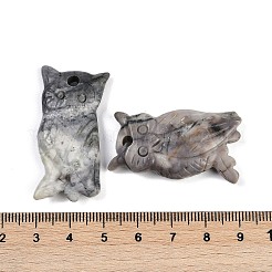 Подвески из натуральной яшмы пикассо в виде совы&nbsp;G-C157-01B