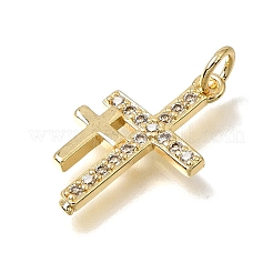 Pendentifs en laiton zircon cubique transparent&nbsp;CU-CBA9883-05D-G
