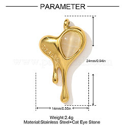 Подвески из нержавеющей стали 304 «кошачий глаз» STAS-OY004-06G