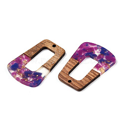 Pendentifs en résine transparente et bois de noyer&nbsp;RESI-TAC0017-72-A05