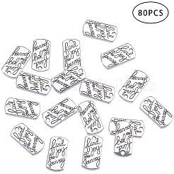 Тибетском стиле сплава прямоугольник подвески TIBEP-PH0004-89