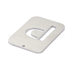 変色しない304ステンレススチールペンダント  アルファベットの長方形  中空  文字.p  32x22x1mm  穴：1.5mm&nbsp;STAS-K216-49P-P