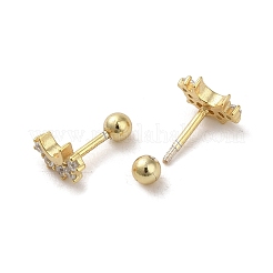 925 женская серьга из стерлингового серебра с микропаве из циркония EJEW-E307-04G