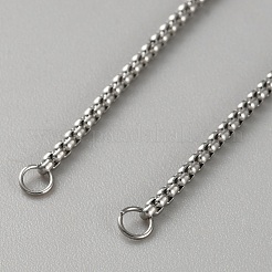 ステンレススチールベネチアンチェーンスライダーブレスレット  コネクターチャームブレスレット製作用  ステンレス鋼色  12x0.12cm  穴：2.5mm&nbsp;MAK-WH0001-09P