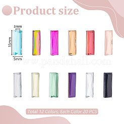 240 шт. 12-цветные стеклянные стразы-кабошоны с плоской задней частью GLAA-GA0002-15