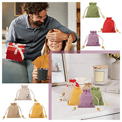 24 bolsa de tela con cordón y estampado de flores en 6 colores&nbsp;ABAG-CA0001-22A