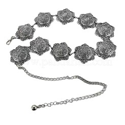 Chaînes de taille bohèmes ethniques en alliage gravé de fleurs&nbsp;WG04E47-02