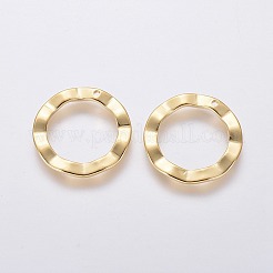ステンレスペンダント201個  リング  ゴールドカラー  18x1mm  穴：1mm  内径：13mm&nbsp;X-STAS-L234-048G