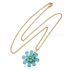 Подвеска-цветок из стекла NJEW-MZ00119-05