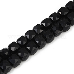 Натуральный черный обсидиан бисер пряди G-H078-C35-6mm
